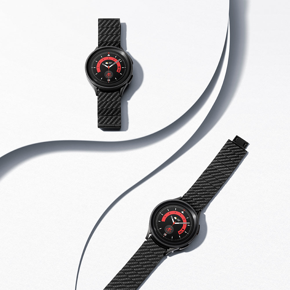 Pitaka Modern Serisi Galaxy Watch 5 40mm Karbon Fiber Black-Grey Twill Kordon Pitaka Modern Serisi Galaxy Watch 5 40mm Karbon Fiber Black-Grey Twill Kordon